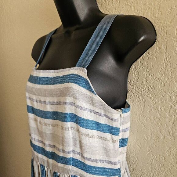 Anthropologie Blue and White Striped Maxi Dress - Picture 3 of 9